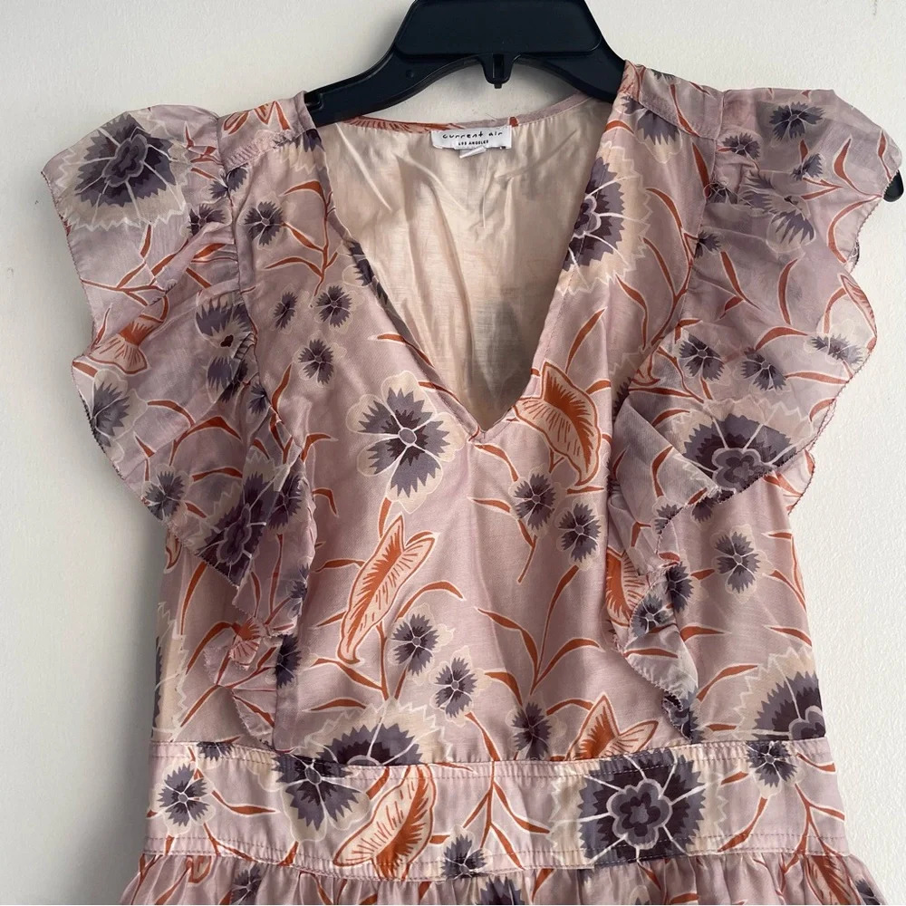 Current Air Brown/Multi Floral Ruffle Mini Dress 22206 - Picture 4 of 11